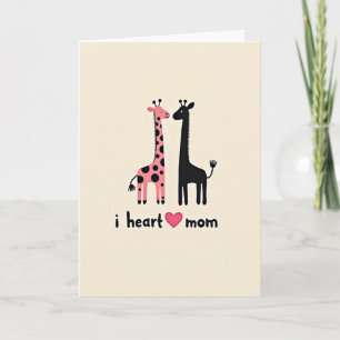 Polka Dot Giraffe Mom Card