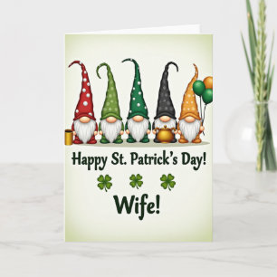 Polka Dot Gnome Happy St Patricks Card