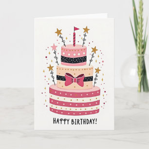 Polka Dot Gold Cake Card