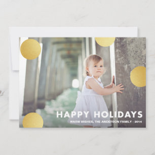 POLKA DOT GOLD   HOLIDAY PHOTO CARD