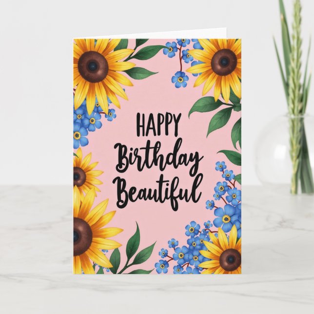 Polka Dot Golden Bloom Card (Front)