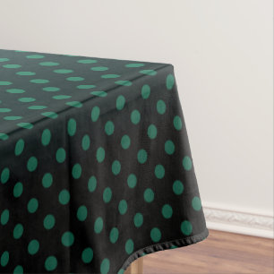 Polka dot gradient green black colours dark print tablecloth