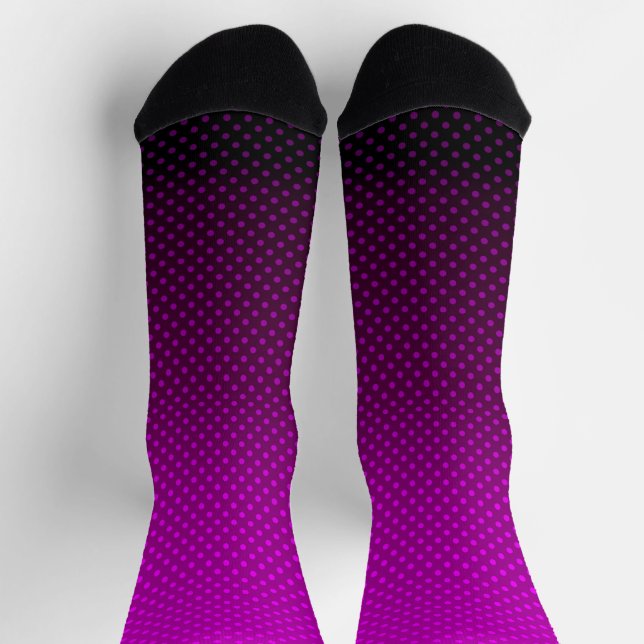 Polka dot gradient purple black colours dark print socks (Top)