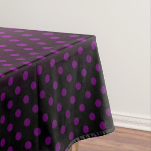 Polka dot gradient purple black colours dark print tablecloth