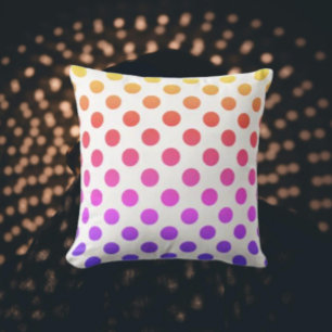 Polka Dot Gradient Rainbow Cushion