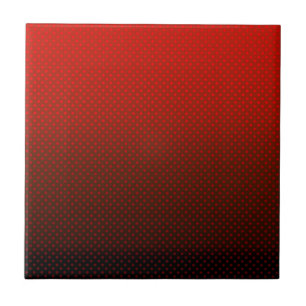 Polka dot gradient red black colors dark print ceramic tile