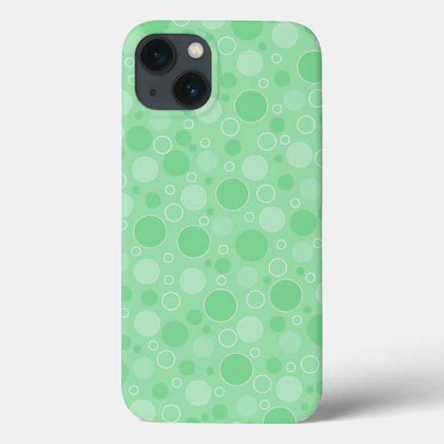 Polka dot green tones retro sixties Case-Mate iPhone case (Back)