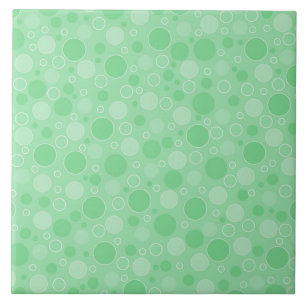 Polka dot green tones retro sixties ceramic tile