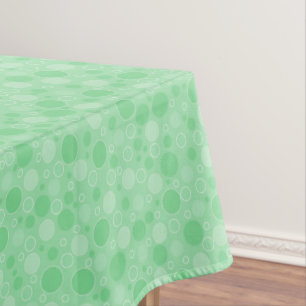 Polka dot green tones retro sixties tablecloth
