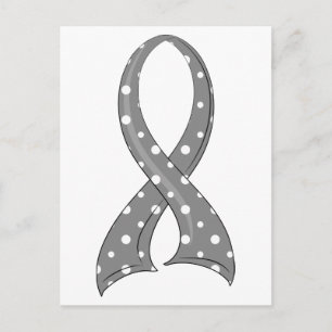 Polka Dot Grey Ribbon Parkinson's Disease Postcard