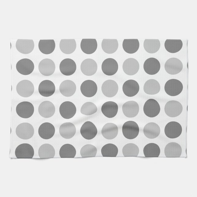 Polka Dot Greys Tea Towel (Horizontal)