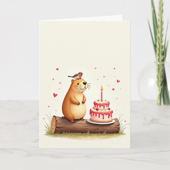 Polka Dot Happy Bear Card (Front)