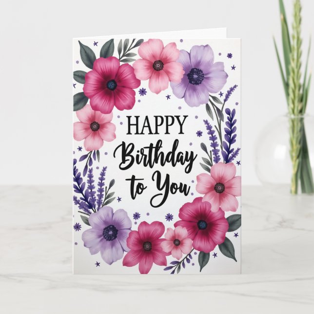 Polka Dot Happy Bloom Card (Front)