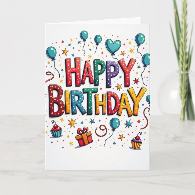 Polka Dot Happy Card (Front)