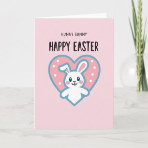 Polka Dot Heart Bunny Card