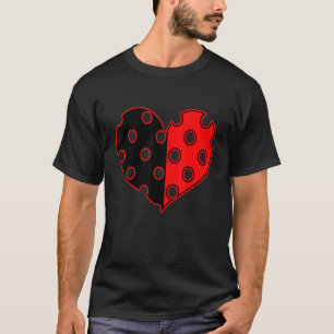 Polka Dot Heart in BLACK AND RED T-Shirt