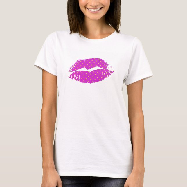 Polka Dot Heart Lips T-Shirt (Front)