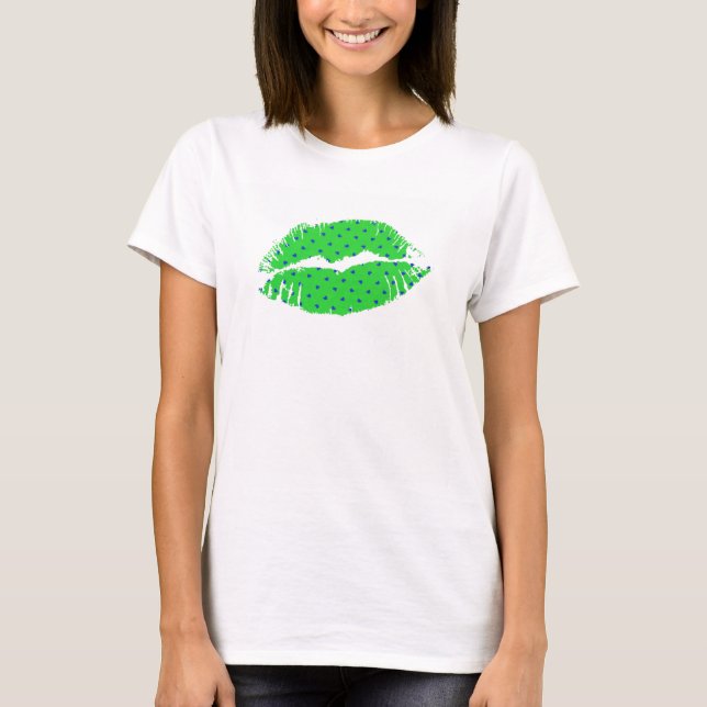 Polka Dot Heart Lips T-Shirt (Front)
