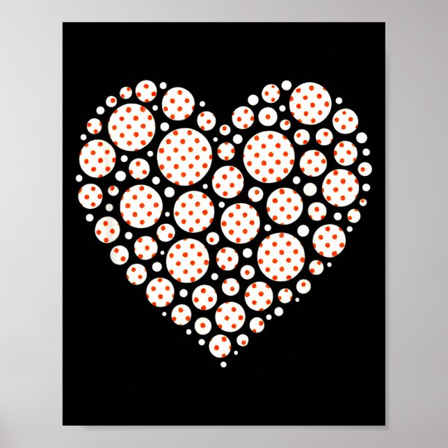 Polka dot heart - love pattern art  poster (Front)