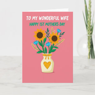 Polka Dot Heart Vase Card