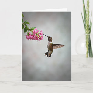 Polka Dot Hummingbird Bloom Card