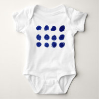 Polka dot, indigo blue watercolor.