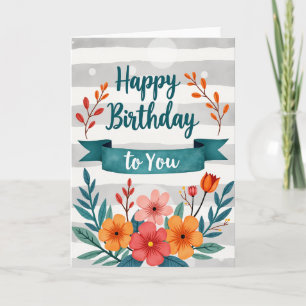Polka Dot Joyful Teal Script Card