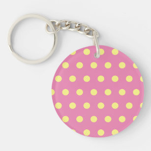 Polka Dot Keychain (Pink & Soft Yellow)
