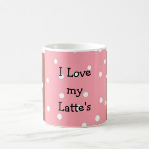 Polka Dot Latte Design Coffee Mug