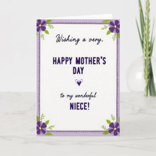 Polka Dot Lavender Floral Card