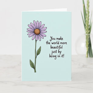 Polka Dot Lavender Flower Card
