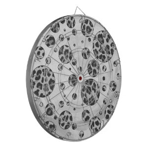Polka Dot Leopard Black and White Design Dartboard