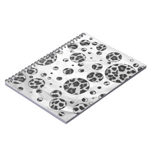 Polka Dot Leopard Black and White Design Notebook