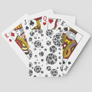 Polka Dot Leopard Black and White Design Playing Cards