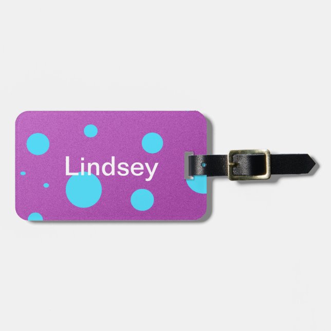 Polka Dot Luggage Tag (Front Horizontal)