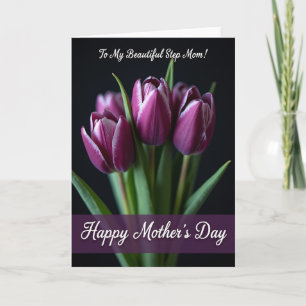 Polka Dot Magenta Tulip Card