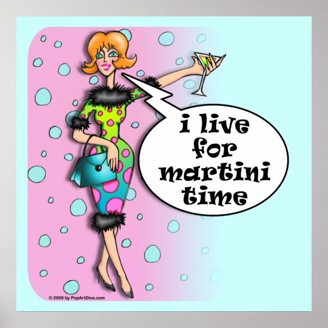 Polka Dot Martini Diva Poster (Front)