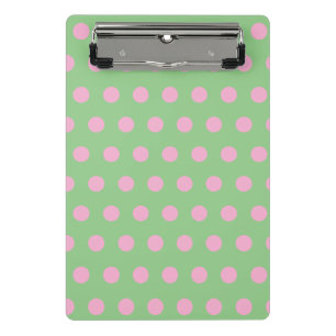 Polka Dot Mini Clipboard (Sage Green & Pastel Pink