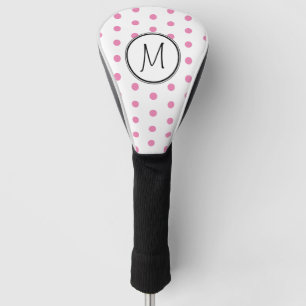  Polka Dot Monogram Pink  Golf Head Cover
