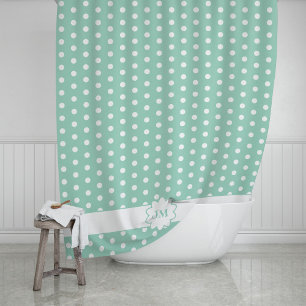 Polka Dot Monogram Shower Curtain