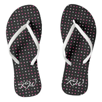 Polka Dot Monogrammed Flip Flops