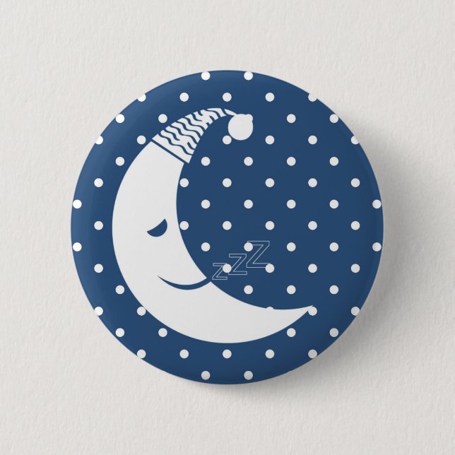 Polka Dot Moon 6 Cm Round Badge (Front)