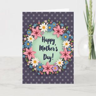 Polka Dot Mothers Day Greeting Card