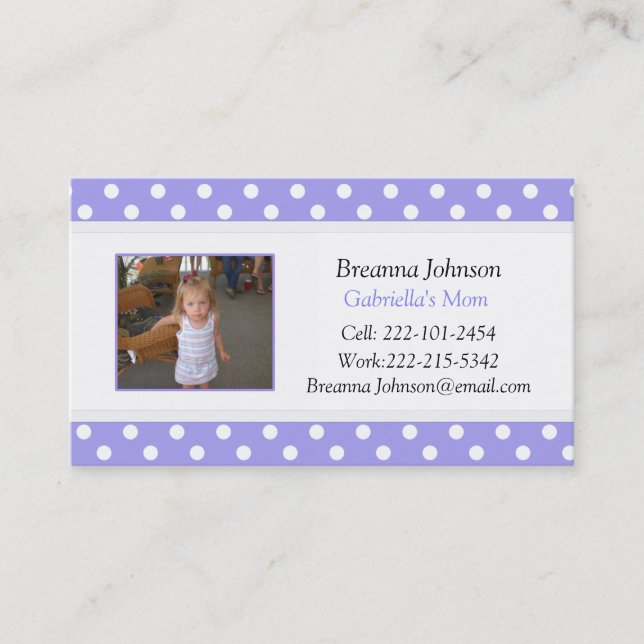 Polka Dot: Mum Contact Card (Front)