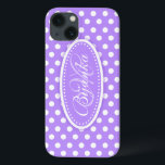 Polka dot named purple ipad case<br><div class="desc">Modern girls bright purple polka dot patterned graphic case. Perfect for personalising your ipad or as a special Christmas or birthday gift for a woman or  teen girl. Personalise with your name and initial. This example reads: Bijanka M.  Design by Sarah Trett.</div>