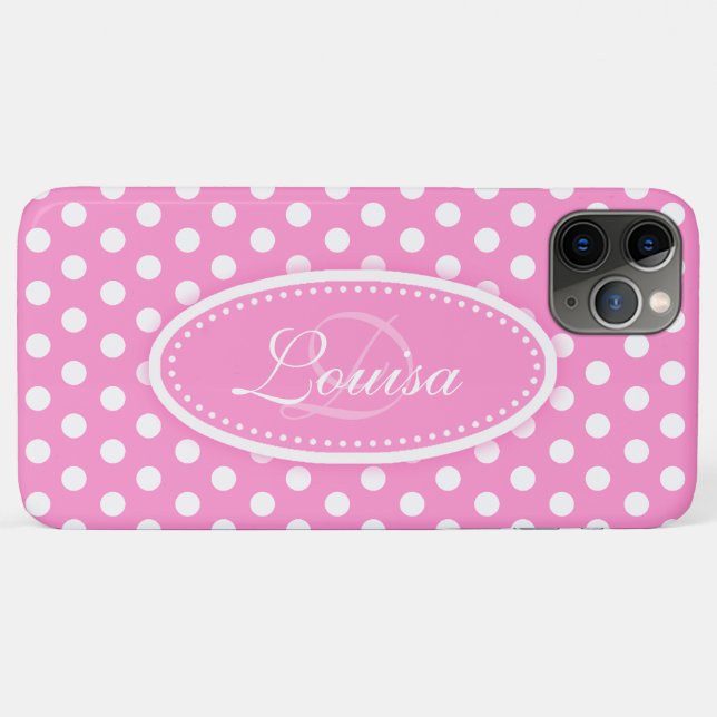 Polka dot named soft pink Case-Mate iPhone case (Back (Horizontal))