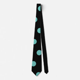 Polka Dot Neck Tie (Black & Aqua)