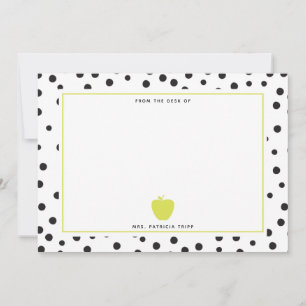 Polka Dot Neon Apple Teacher Card