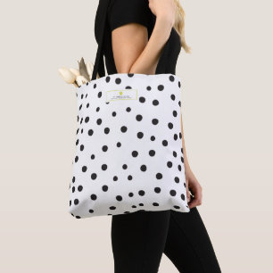 Polka Dot Neon Apple Teacher Tote Bag