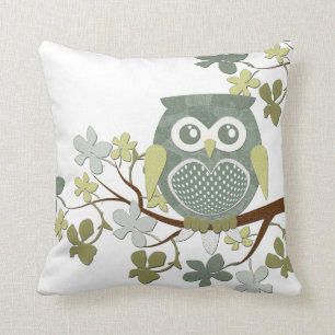 Polka Dot Owl in Tree Cushion